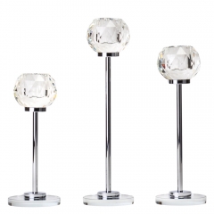 Набор из 3 подсвечников "Бриллиант", серебряный, 32*27*22 см (9137-013)