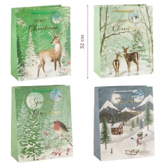 Подарунковий пакет "Зимовий ліс", 26*32 см * Рандомний вибір дизайну (9265-004)