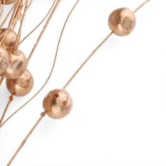 Декоративна гілка "Засніжені намиста" золота (2010-060)