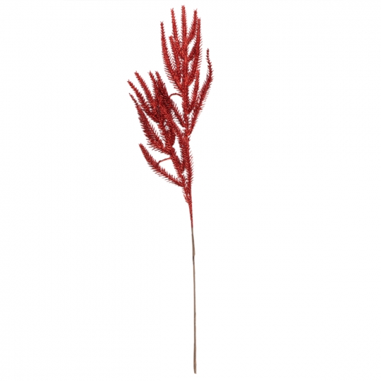 Декоративна гілка "Різдвяна мішура" червона (2010-069)