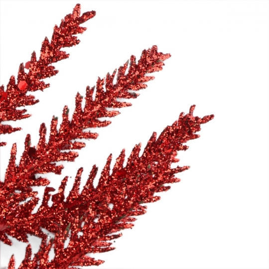 Декоративна гілка "Різдвяна мішура" червона (2010-069)