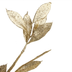 Декоративна гілка "Зимове листя" золота (2010-079)
