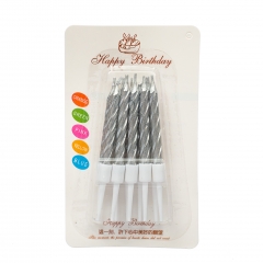 Набор свечей для торта "Глянец", серебрянные (8512-022)