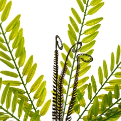 Ветвь папоротника зелёно-желтая искусственная (8408-054)