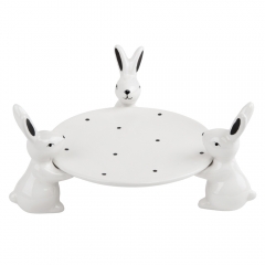 Подставка "Белые кролики", белая, 18 см (00BR-5005-002)