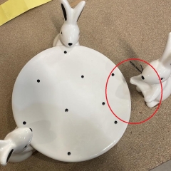 Подставка "Белые кролики", белая, 18 см (00BR-5005-002)