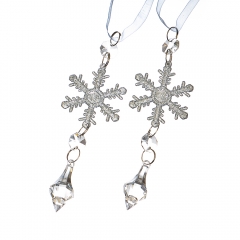 Набор украшений "Серебряная снежинка с кристаллом" (021NR/silver)