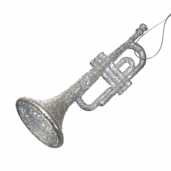 Прикраса "Золота труба в блискітках" (024NR/silver)