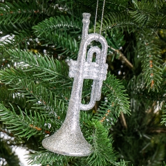 Прикраса "Золота труба в блискітках" (024NR/silver)