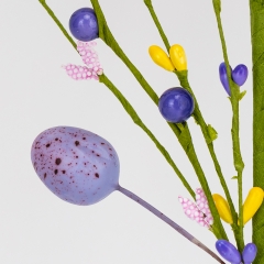 Пасхальная декоративная веточка "Разноцветные крашанки", 40 см (5107-022)