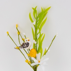 Пасхальная декоративная веточка "Птичка и крашанка", 33 см (5107-023/yellow)