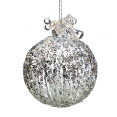 Елочная игрушка  "Хрустальный шар с бусинками" (073NB)