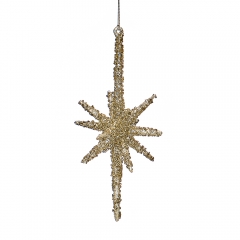 Ёлочная игрушка "Объёмная звезда с бисером" (078NB)