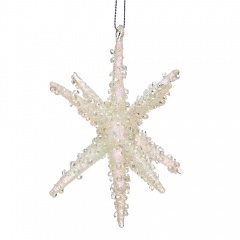 Ёлочная игрушка "Объёмная звезда в бусинах" (079NB)