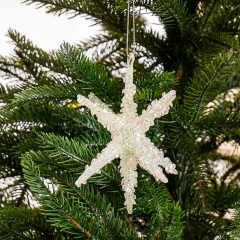 Ёлочная игрушка "Объёмная звезда в бусинах" (079NB)