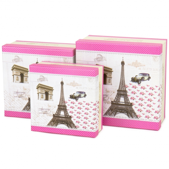 Набір подарункових коробок "Париж" 3 шт (0193JA-A)