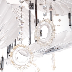 Люстра-припотолочная со стеклянными листочками (6 ламп) (RL018) (RL018)