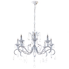 Люстра классическая белая с камнями (8 ламп) (SW002/8) (SW002/8)