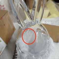 УЦІНКА Ємність для зберігання "Кролик щастя" 8,5*8,5*17 см (Бульбашки,дефект скла) (00BR-5100-005)