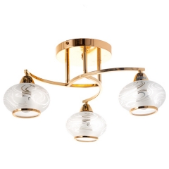 Люстра пристібна золота з 3 прозорими плафонами (VS003/3)