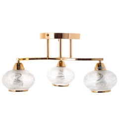 Люстра пристібна золота з 3 прозорими плафонами (VS003/3)