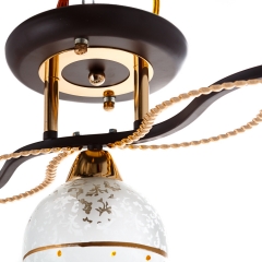 Люстра пристібна коричневого кольору на 3 прозорі плафони (VS004/3)