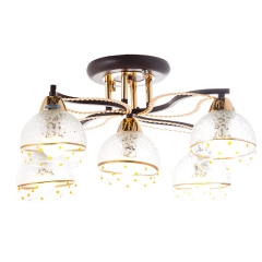 Люстра пристібна коричневого кольору на 5 прозорих плафонах (VS004/5)