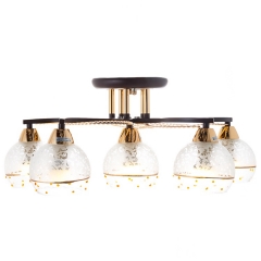 Люстра пристібна коричневого кольору на 6 прозорих плафонах (VS004/6)