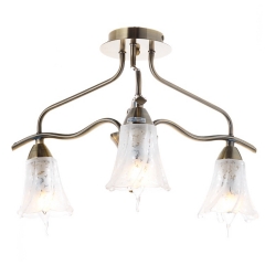 Люстра припотолочная бронзовая с 3 прозрачными плафонами из стекла (VS010/3) (VS010/3)