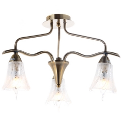 Люстра припотолочная бронзовая с 3 прозрачными плафонами из стекла (VS010/3) (VS010/3)