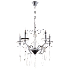 Люстра классическая с 5 плафонами из прозрачного стекла цвета хром (OU016/5/chrom) (OU016/5/chrom)