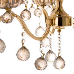 Люстра классическая золотая с 3 стеклянными плафонами медового цвета (OU018/3/gold) (OU018/3/gold)