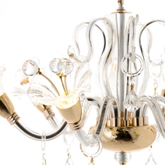 Люстра классическая бело-золотая с хрусталём (6 ламп) (OU137/6) (OU137/6)