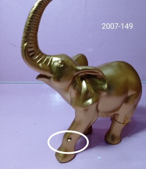 УЦІНКА Статуетка "Золотий слон" (Дирка в нозі) (00BR-2007-149)