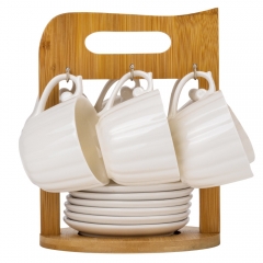 Набор кружок с бамбуковой подставкой "Баланс", 21,5 см. (9184-008)