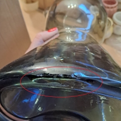 УЦІНКА Скляна ваза "Нарис", сіра 31 см. (Скол у дні,полоса у склі) (00BR-8605-009)