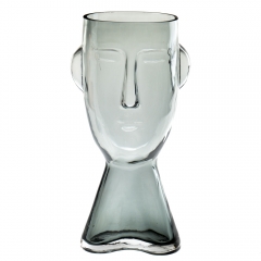 УЦІНКА Скляна ваза "Нарис", сіра 31 см. (Скол у дні,полоса у склі) (00BR-8605-009)