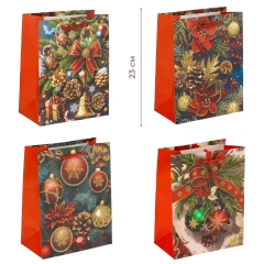 Подарочный пакет "Новогоднее сияние", 18*23 см * Рандомный выбор дизайна (9263-001)