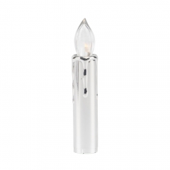 Набір з 10 світлодіодних свічок (LED) з з кліпсами на ялинку, срібний, 10 см (9261-003)