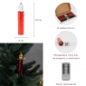 Набор из 10 светодиодных свечей (LED) с клипсами на елку, красный, 10 см (9261-004)