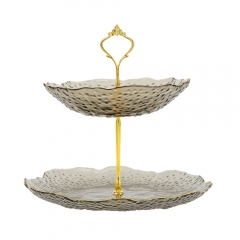 Блюдо 2-х ярусне "Чорний турмалін", 26*24 см (9219-031)