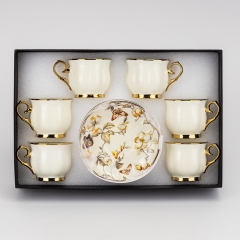 Набір "Золоті квіти" на 6 персон, молочний, 300 мл (19296-009)