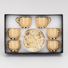 Набір "Золоті квіти" на 6 персон, бежевий, 300 мл (19296-010)