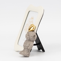 Фоторамка "Ведмежатко з серцем", айворі, 15,5*19,5 см (2023-007)