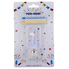 Набір свічок для торта "1", світиться, 7,5 см (9074-081)