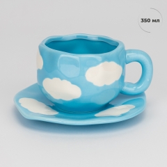 Чашка з блюдцем "Хмаринки", 350 мл (9295-005)