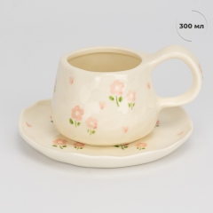 Чашка з блюдцем "Ніжні пелюстки", 300 мл (9295-008)