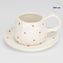Чашка с блюдцем «Сердечко», 300 мл (9295-012)