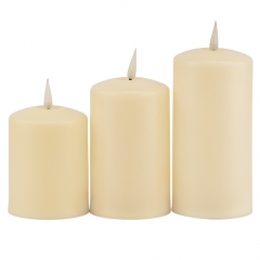 Набір з 3 світлодіодних свічок (LED), айворі, 15 см * 12,5 см * 10 см (6032-020)