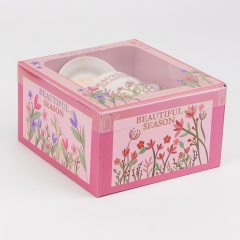 Кружка з блюдцем та ложечкою "Beautiful season", 400 мл * Рандомний вибір дизайну (19298-010)